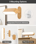 Cordless Wall Sconces Pair, Zero Wire Fuss Setup With Massive Rechargeable Battery, Smooth Dimming Control, Built Tight For Any Room, showing different mounting options.