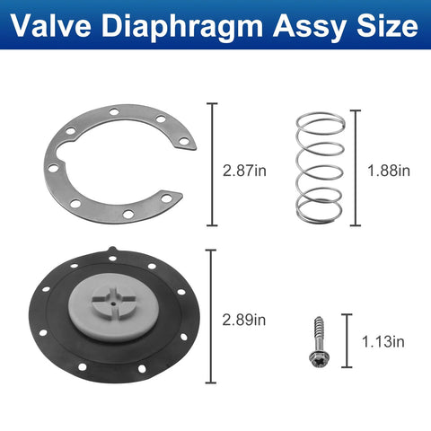 Sprinkler diaphragm replacement kit for Irritrol 205 series valves showing diaphragm, gasket, spring, and mounting screw