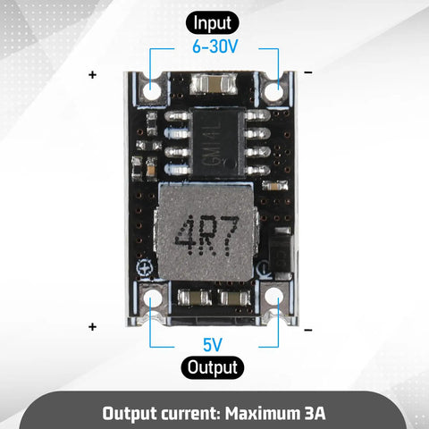 Front view of Six Pack 5V Buck Converter Modules Set 5V 30V To 5V DC DC Regulator Board MP1584EN 3A Adjustable Power Supply