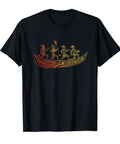 Polynesian Outrigger Canoe Tribal Tee With Hawaiian Design For Ocean Lovers And Canoeing Fans, Great For Fishing And Beachy Vibes