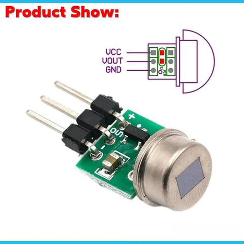 5 Pack Mini PIR Motion Sensor Modules For Arduino Projects, Ultra Sensitive Infrared Body Detectors, 2.7-12V DC, Fast Trigger, Compact Modules, Dope For Smart Home, Robotics, And DIY Automation, mini PIR sensor module with 3 pins and metal dome