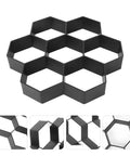 Hexagon Brick Molds Set For Concrete Pathways And Walkways DIY Cement Paving Molds black plastic reusable for gardens