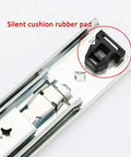 Close-up view of Beefy Heavy Duty Drawer Slides 40 Inch 3 Section Full Extension with silent cushion rubber pad