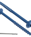 Pocket Hole Screws 2-1/2 Inch, 80 Pcs, No 8 Blue Coated Wood Screws with bit, Coarse Thread Square Drive, Self-Tapping