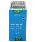Din Rail Switching Power Supply For PLC Drives And Electric Cabinets, NDR-240-24, 24V Output, 100-240VAC Input, front view