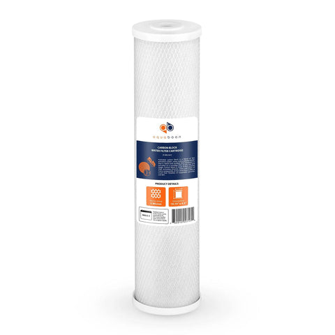 5 Micron 20x4.5 Water Filter Cartridges 8-Pack For Your Whole House Filtration, CTO Carbon Block detail view