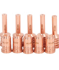 Solid Prime Kit For Plasma Cutter With 5 Brass Nozzles And Electrodes Fit PMX 30AIR Torch Replacement Parts, brass nozzles arranged