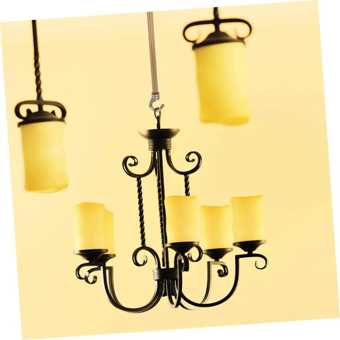 Heavy Duty Chandelier Rod With Ceiling Hook System For Easy DIY Install, Shiny Modern Ceiling Tube And Vintage Hook Hanger