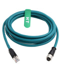 M12 A Coding 8 Pin Female To RJ45 Cat7e Patch Cable 2 Meter with industrial connectors for automation environments