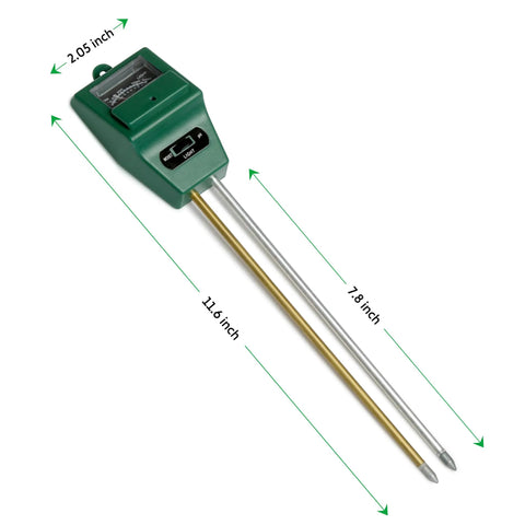 All In One Plant Moisture Light And PH Meter For Gardening And Farming, No Fuss Easy To Read Dial Soil Test Kit with size details