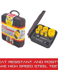 Deep Cut Hole Saw Electricians Kit With 6 Hole Saws And 3 Accessories For Wood Metal And Steel, 2 Inch Cutting Depth, Tough Carry Case Included