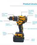 Heavy Duty Brushless Cordless Drill Delivers Knockout 100Nm Torque And Rips Through Tough Surfaces At 2000 RPM with adjustable features.