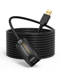 Active USB 3.0 Extension Cable 16.4 Ft 5M Male To Female With Signal Booster And Gold Plated Connectors visible coiled with USB ends