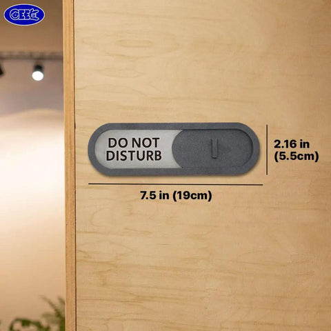 Do Not Disturb Welcome Slider Door Sign For Home Office No Drama Privacy Sign With Easy Install Premium MDF In Warm Brown 7.5 By 2.2 Inches Durable Door Hanger For Office Dorm Or Medical Clinics displayed on a wooden door