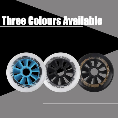 Replacement Inline Skate Wheels 85A Hardness For Speed Skating 90mm 100mm 110mm Roller Blade Wheels Black White Blue