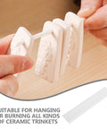 TEHAUX 10-pack alumina kiln hanging rods; smooth white ceramic rods, 3.94 in long for bead/pendant firing.
