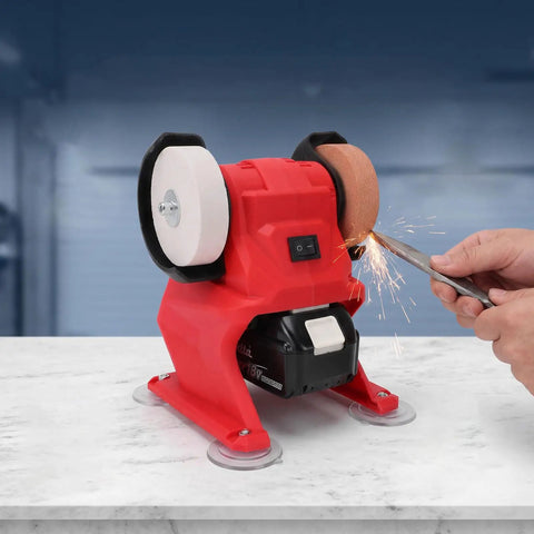 Badass Compact Mini Bench Grinder With 70mm Grinding Wheel 5500 RPM Speed cordless tool sharpening metal and wood.