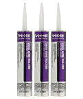 Heavy Duty Construction Tripolymer Elastomeric Sealant For Roofing And Trim Crystal Clear 10.3 Oz Tubes set of three with nozzle tops.