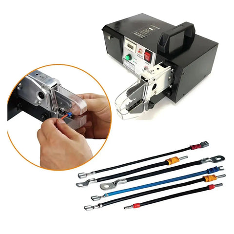 Hella Durable Automatic Terminal Crimping Machine, user crimping wire connector, includes various terminal connectors.
