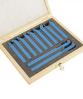 11 Piece 8X8Mm Carbide Tipped Lathe Tool Set Featuring Rock Solid Welding Milling Cutting Turning Bits Knockout Heavy Duty Kit For Real Shops And Weekend Warriors in a wooden box.