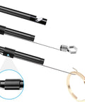 Waterproof Endoscope Camera With 11.4 Ft Cable showing accessory attachments and close-up of USB port detail