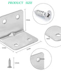 24 Pack Wood Corner Brackets 90 Degree L Shaped Stainless Steel With Screws For Furniture Shelves Cabinets And Fence Fixing Right Angle Plate Fasteners