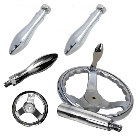 M10 Revolving Handle Crank Wheel with Nuts for Milling Machines, Chrome Plated Heavy Duty Hand Wheel, Alloy Construction