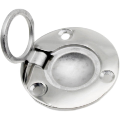 Stainless Steel 50mm Recessed Ring Pull Floor Handle For Boat Hatch Latch With Screws, Flush Mount Round Door Handle
