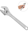 Adjustable Wrench Pro With Extra Wide Jaw, 8 Inch, shown held, ergonomic handle for plumbing and cabinet fittings