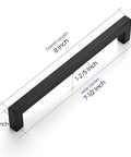 20 Pack 7-1/2 Inch Square Kitchen Cabinet Handles Matte Black Pulls For Cupboard And Drawer