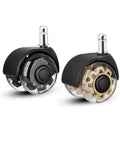 5 Pieces 2 Inch Office Chair Casters Swivel Rubber Soft Safety Rollers PU Transparent Wheels For Desk Chairs, side view