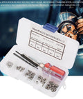 105 Piece Stainless Steel Threaded Inserts Repair Kit For Aluminum And Plastic, Wire Insert Installation Set open with tools
