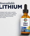 Liquid Lithium Orotate Dropins Chelated For Mood And Relaxation Support With Natural Lemon Lime Flavor 2 Oz Bottle