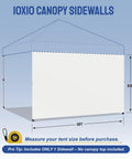 Diagram showing SunWall Silver Coated Sidewall For 10x10 Pop Up Canopy Tent 1 Pack Waterproof 150D Polyester dimensions