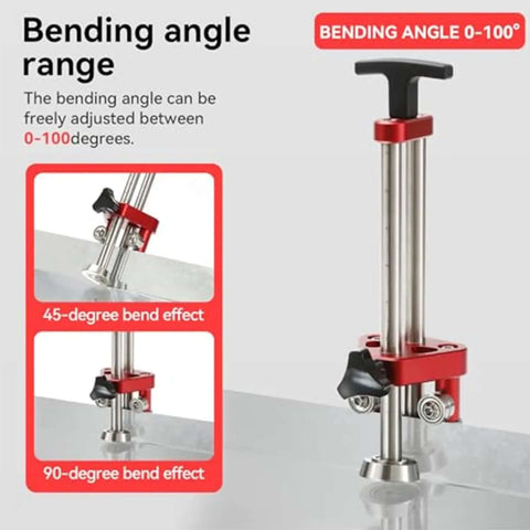 Sheet Metal Roller Bender One Station With 0 To 100 Degree Bending Range And 7mm To 130mm Capacity Disk Tool Displaying Bending Angles