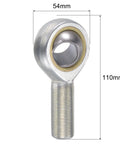 22mm Bore Spherical Rod End Bearing With M22x1.5 Right Hand Male Thread, Heavy Duty Built To Last Self Lubricated Joint For Hydraulic Cylinders, Forging Machines, And Industrial Equipment, 15 Degree Angular Misalignment, Steel Body, 54mm x 110mm