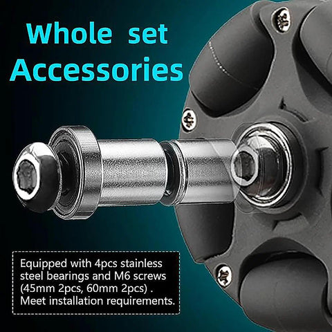DJCRAWLER 58mm Omni Rack wheel for Brompton folding bike, gray metal with bearings and M6 screws