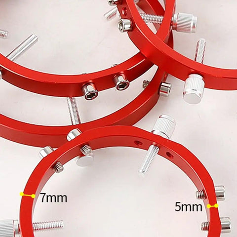 Red 90mm CNC aluminum alloy fixing ring for photography gear and telescopes with screws for precise lens alignment