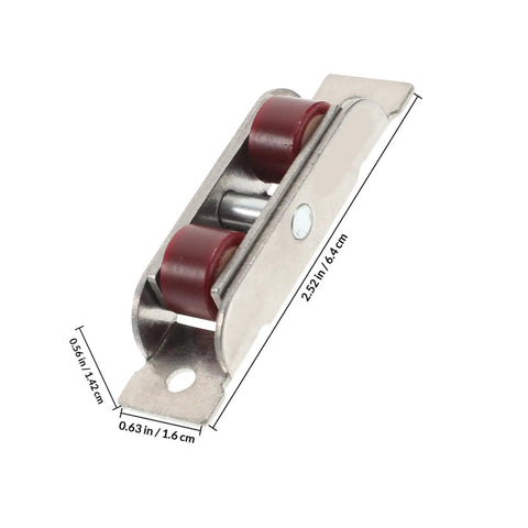 12 Pack Rock Solid Sliding Door And Window Sash Pulleys featuring double wheel rollers, stainless steel construction for easy installation.