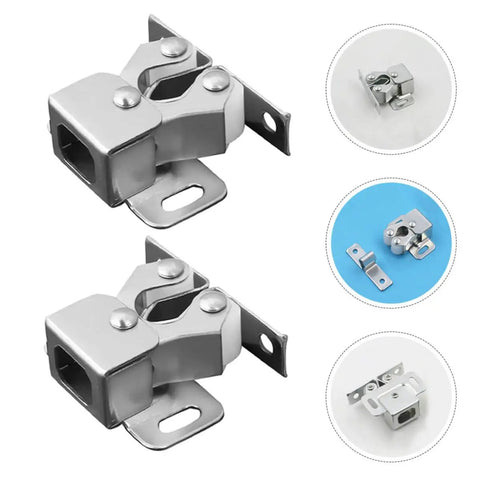8 Pack Ball Latch Double Roller Door Catch Set For Cabinets And Closets, Heavy Duty Steel Build With Reliable Closure