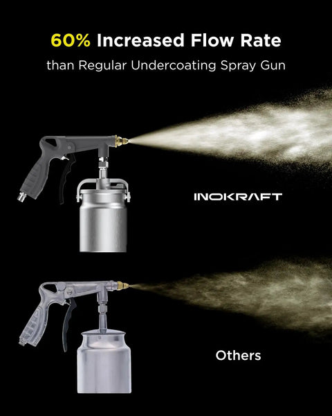 Tough As Nails Heavy Duty Undercoating Spray Gun Kit Featuring An Integrated Suction Feed Cup And Dial In Flow Control For Zero Splash Thick Paint Application And Swift Rust Shielding