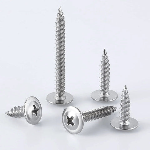 Knockout Value 95 Piece Assortment Kit Featuring Number 8 Phillips Truss Head Wood Screws And Stainless Steel 410 Self Tapping Metal Fasteners With Drywall Plastic Anchors For No Fuss Diy Home Upgrades, various sizes of stainless steel screws.