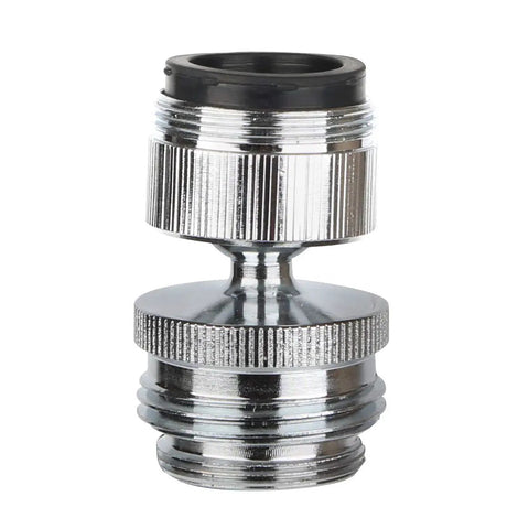 Swivel Aerator Faucet Adapter Kit For Garden Hose Connect Kitchen Sink To Hose With 3/4 Inch Standard Male Thread Multi-Thread Chrome Finish No-Fuss Leak-Free Setup For Any Garden Hose, chrome brass adapter