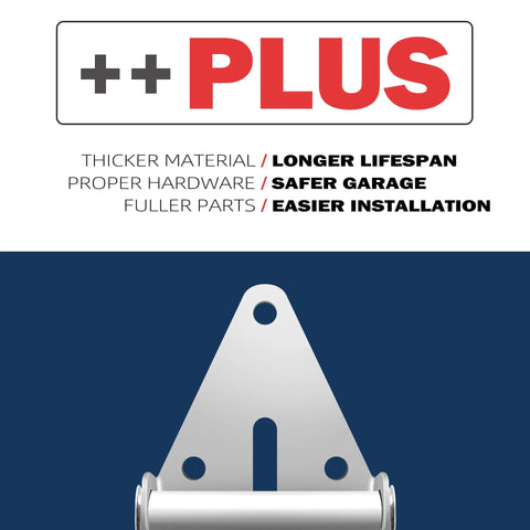 2 Inch Nylon Garage Door Roller Kit With 4 Inch Stem, Top And Bottom Brackets, Steel Wire Rope, Screws And Sleeve Hardware - Includes Hinges For 16x8 Or 18x8 Ft Doors, No-Fuss Install, Improves Door Balance And Smooth Operation
