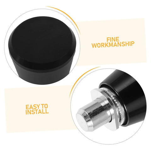 Reliable 4pcs Black Metal Spring Pins For Industrial Machines With Stable Locking Precision Positioning And Reset Power For Workshop Use, close-up view of spring pin's top and base.