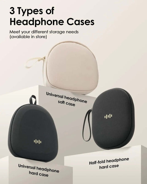3 types of headphone cases including soft and hard shell designs for versatile storage needs.
