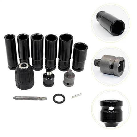 Beefy Impact Wrench Socket Set Made From Gnarly Chrome Vanadium Steel For Ruff Garage Jobs Includes 14 17 18 19 21 And 22 Metric Sizes