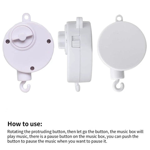 Top Notch 34 Inch Baby Crib Mobile Bed Bell Stand With Manual Wind Up Music Box for soothing music and peaceful nap times.