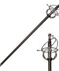 Renaissance Spiral Swept-Hilt Rapier Sword For Cosplay And Collection, 45.7 Inch With Scabbard, stainless steel blade, Italian style guard