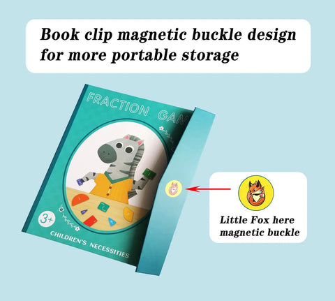 Fraction Puzzle Tiles And Circles Magnetic Score Disk Demonstrator with book clip magnetic buckle for portable storage